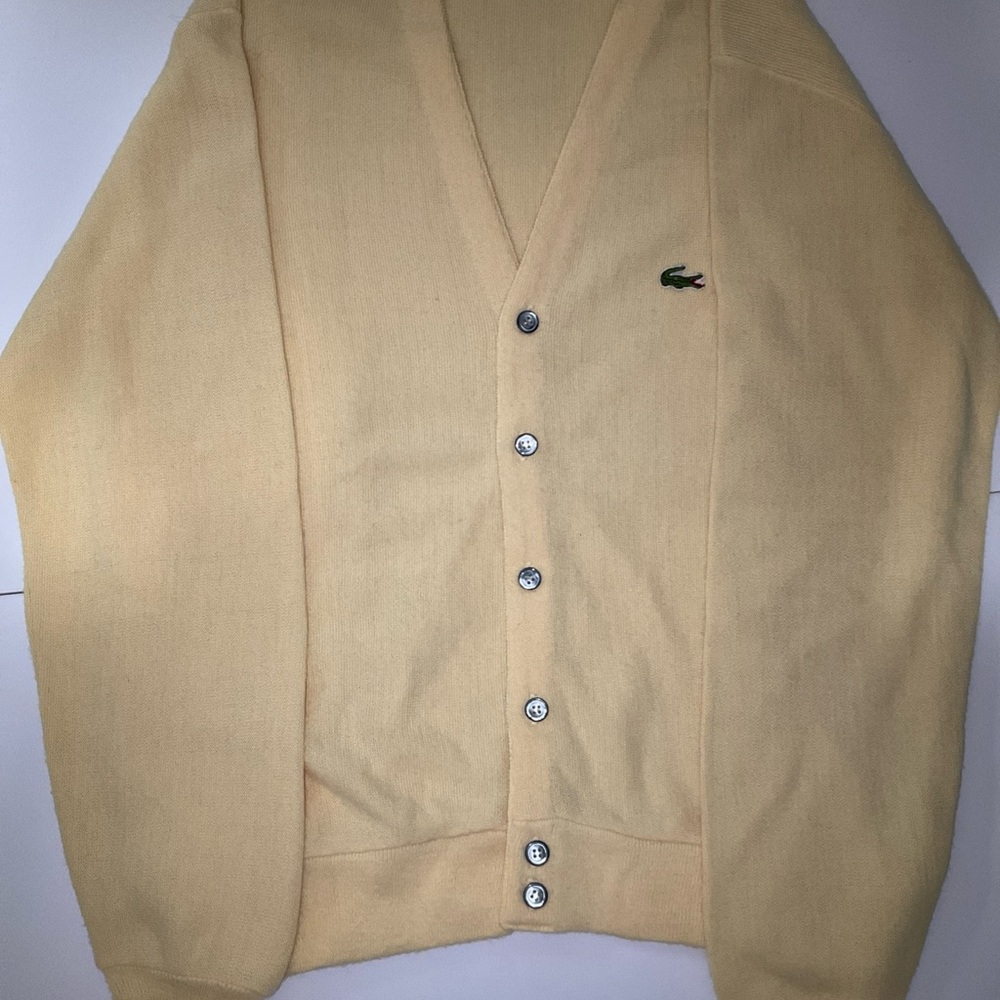 Vintage Lacoste yellow Button-Up Cardigan